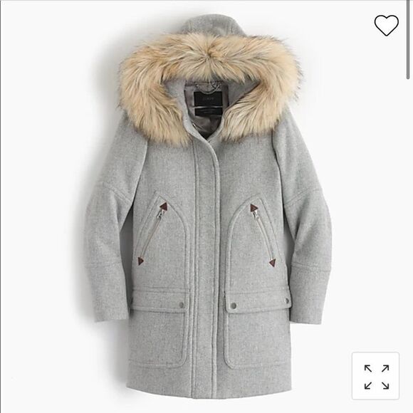 J.Crew Petite Chateau parka in Italian stadium-cloth wool* - Picture 1 of 9